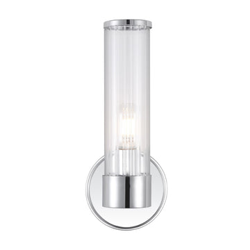 Cecil Tall Cylinder Iron/Striped Glass Modern Mid-Century LED Vanity - JONATHAN Y